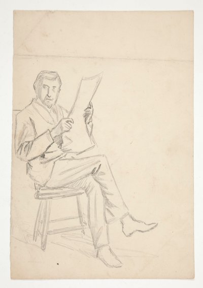 Studie av en man som läser av Edwin Austin Abbey