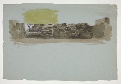 Studie av en stenmur av Edwin Austin Abbey