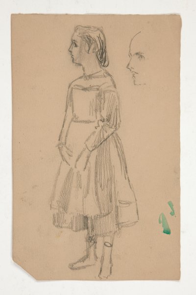 Studie av en ung flicka i Pinafore av Edwin Austin Abbey