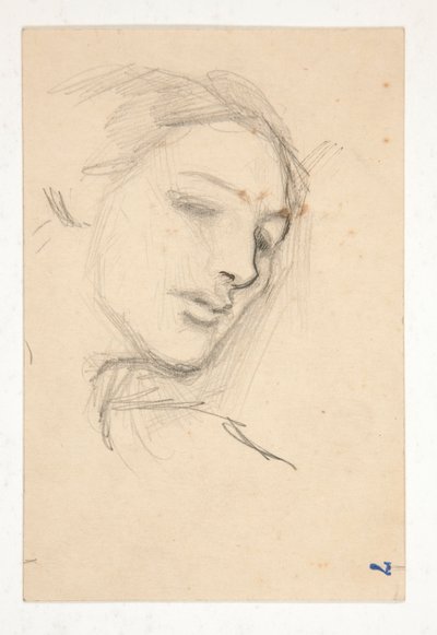 Studie av tre huvuden på en kvinna av Edwin Austin Abbey