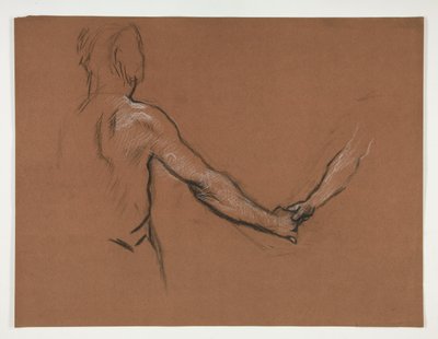 Studie av två figurer som skakar hand i av Edwin Austin Abbey
