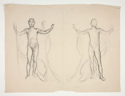 Studie av två eldbärare av Edwin Austin Abbey