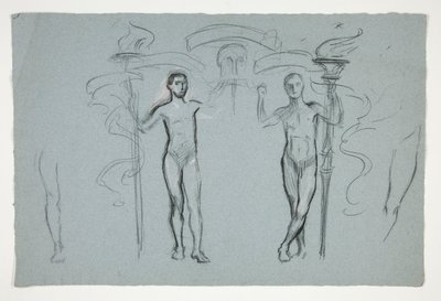 Studie av två eldbärare av Edwin Austin Abbey