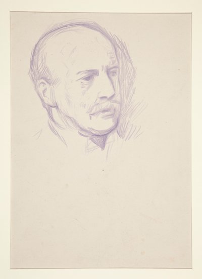 Studie, porträtt av mannens huvud, Kröning av Edward VII porträtt av Edwin Austin Abbey