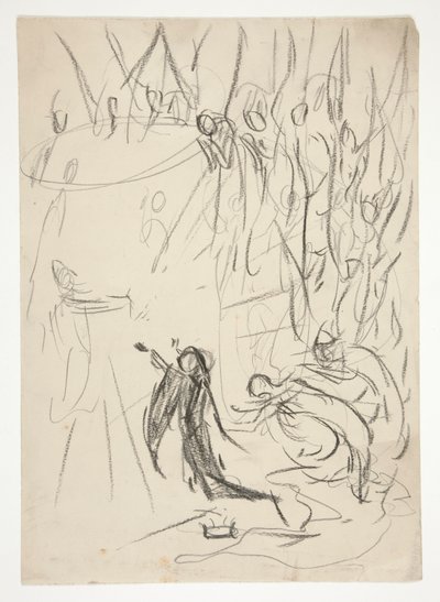 The Achievement of the Grail, studie för The Quest of the Holy Grail (serie med femton målningar för Boston Public Library, färdig 1901) av Edwin Austin Abbey