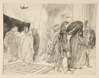 Drottningens fängelse - Akt II, Scen I, Vintern av Edwin Austin Abbey