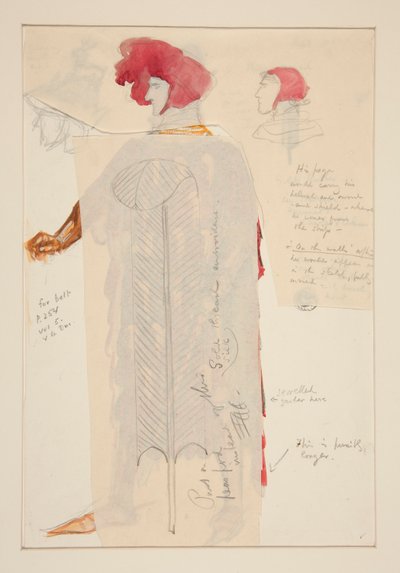 Kungen beväpnade, kostymskiss för Henry Irving av Edwin Austin Abbey