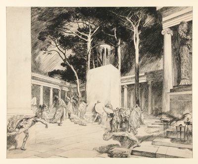 Oraklet trotsade, Akt III, Scen II, Vintern av Edwin Austin Abbey