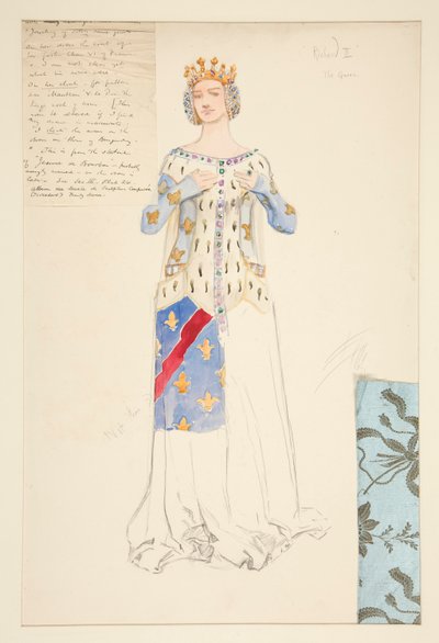 Drottningen, kostymskiss för kung Richard II av Edwin Austin Abbey