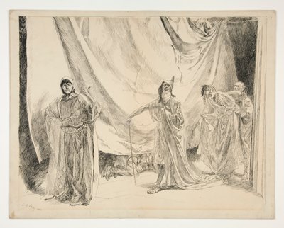 Spelarnas återinträde, illustration till akt V, Scen I, En midsommarnatt av Edwin Austin Abbey