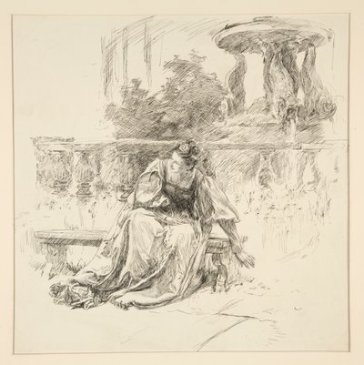 Det sönderrivna brevet, från akt I, Scene ii, Two Gentlemen of Verona av Edwin Austin Abbey