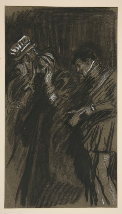 Tre män, studera för Taming of the Shrew (?) av Edwin Austin Abbey
