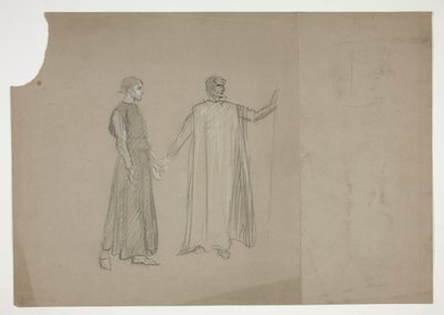 Två siffror: tidig studie för av Edwin Austin Abbey