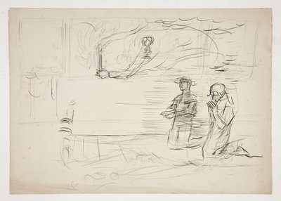 Två figurer som ber: studera för av Edwin Austin Abbey