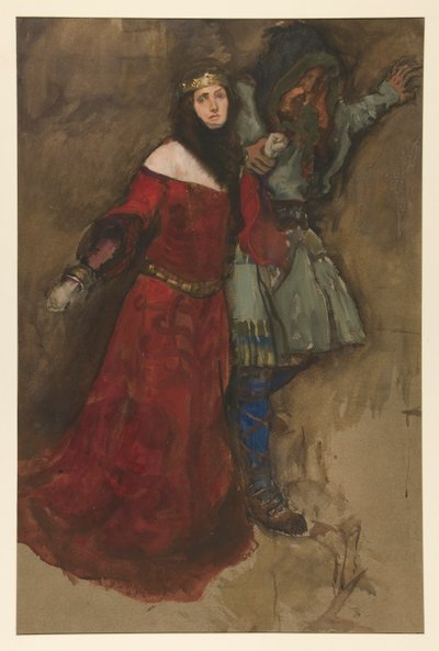 Oidentifierad scen, från Hamlet eller Macbeth? av Edwin Austin Abbey