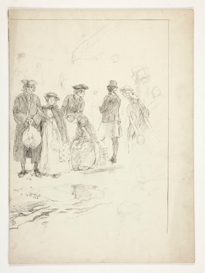 Untitled Illustration till Oliver Goldsmith av Edwin Austin Abbey