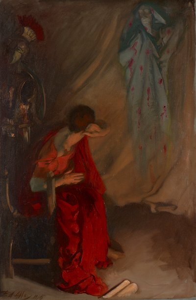 Within the Tent of Brutus: Enter the Ghost of Caesar, Julius Caesar, Act IV, Scene III av Edwin Austin Abbey