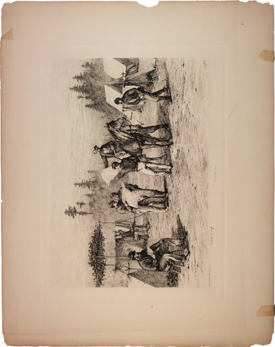 Tidningar i lägret, 1876 av Edwin Austin Forbes