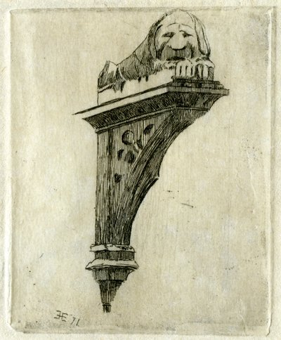 Sign of the Red Lion Inn, Glastonbury, Somerset, 1881. av Edwin Edwards