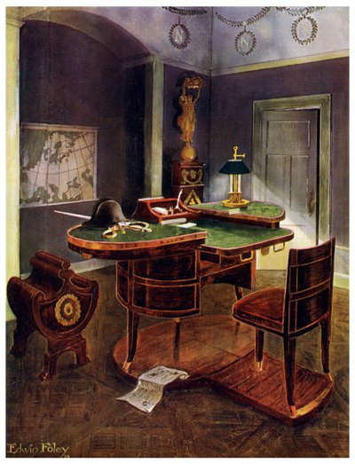 Kampanjskrivbord av Napoleon I, Chateau de la Malmaison, Frankrike, 1911-1912. av Edwin Foley