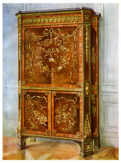 Inlagd ormolu monterad upprätt sekreterare, franska, 1911-1912. av Edwin Foley