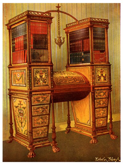The Sister Inlaid Double Secretaire and Bookcabinet Cabinet, Sheraton, 1911-1912. av Edwin Foley