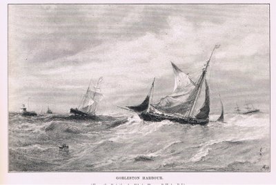 Gorleston hamn, från The Magazine of Art 1893, Cassell and Company av Edwin Hayes