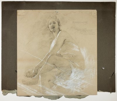 Terpsichore (recto) och Dancing Female Figure (verso), Mural Studies for Drawing Room Ceiling, Residence of Collis P. Huntington, nu Yale University Art Gallery av Edwin Howland Blashfield