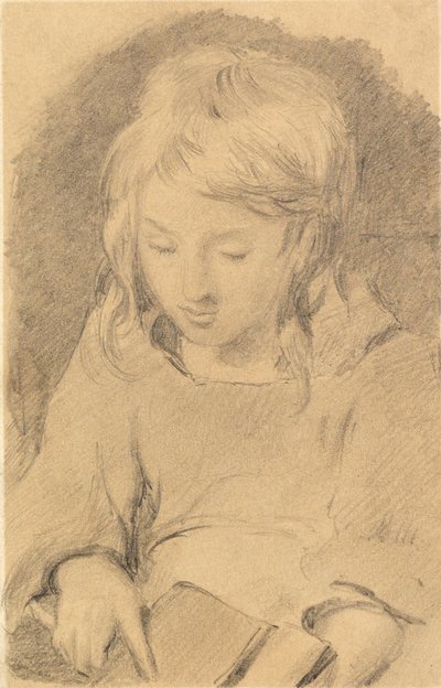 En ung flicka som kardar ull av Edwin Landseer
