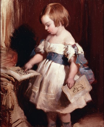 Barn med en teckning av Edwin Landseer