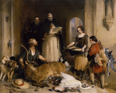 Scene in the old time at Bolton Abbey, c.1834 (olja på duk) av Edwin Landseer
