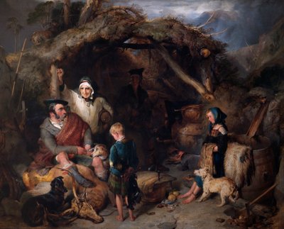The Illicit Highland Whisky Still, ca 1829 (olja på panel) av Edwin Landseer