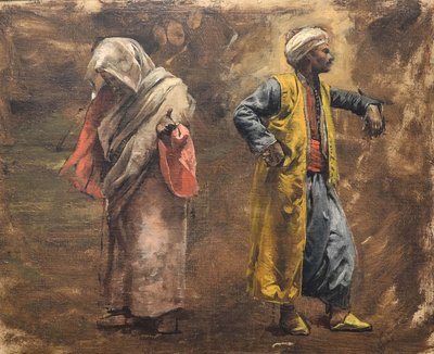 Studie av två figurer, ca. 1878. av Edwin Lord Weeks