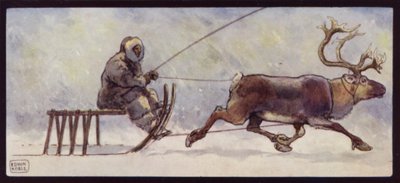 En lapp- och rensläde (färg litho) av Edwin Noble