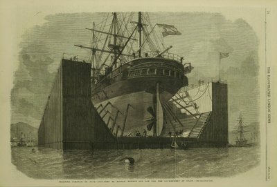 Flytande ponton eller docka tillverkad av Messrs. Rennie and Son för den spanska regeringen av Edwin Weedon