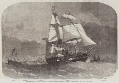 HMS Frigate Furious och konvojen av kanonbåtar till Kina i Portsmouths hamn av Edwin Weedon