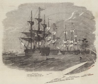 HM Divisional Ships of the Gun-Boat Flotilla, vid förtöjning utanför Ryde av Edwin Weedon