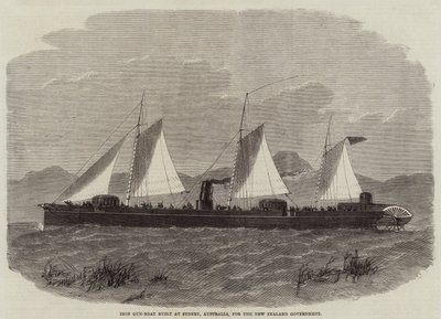 Iron Gun-Boat byggd i Sydney, Australien, för Nya Zeelands regering av Edwin Weedon