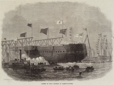 Lansering av HMS Triumph på Jarrow-on-Tyne av Edwin Weedon