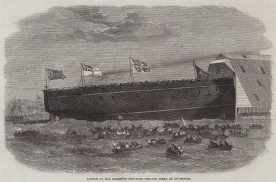 Lansering av Hennes Majestäts järnklädda fregatthav i Devonport av Edwin Weedon