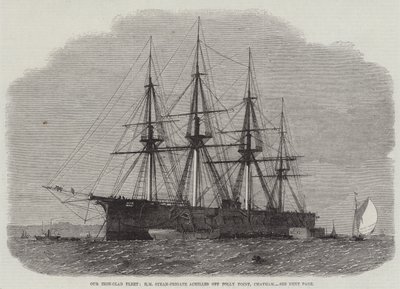 Vår järnklädda flotta, HM Steam-Frigaten Achilles utanför Folly Point, Chatham av Edwin Weedon