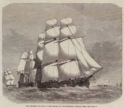 Race mellan Four Ships of the Channel och Medelhavets kombinerade flotta av Edwin Weedon