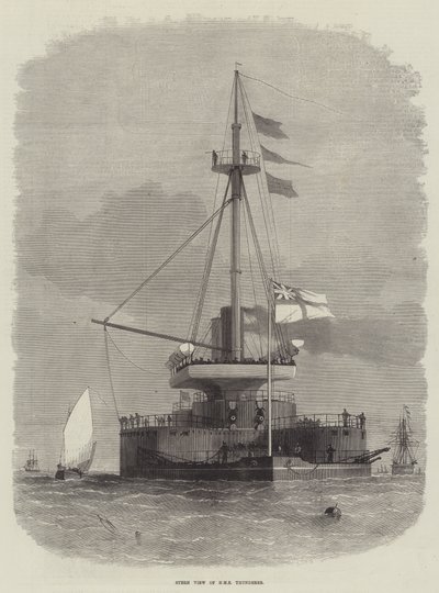 Bakre vy av HMS Thunderer av Edwin Weedon