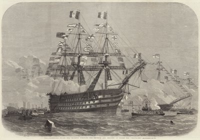 Cherbourg-festerna, Hennes Majestät besöker kejsaren och kejsarinnan ombord på Bretagne av Edwin Weedon