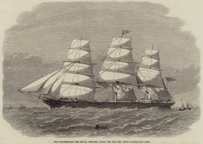 Clipper-Ship the Royal Edward, byggt för Röda Korset Australian Line av Edwin Weedon