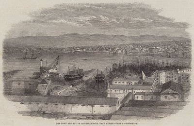 Staden och bukten Castellammare, nära Neapel av Edwin Weedon