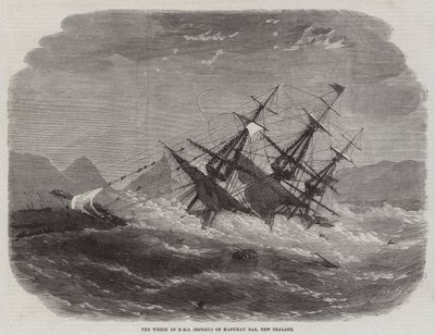 HMS Orpheus vrak vid Manukau Bar, Nya Zeeland av Edwin Weedon