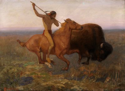 Indisk jaktbuffel, sent 1800-tidigt 1900-tal. av Edwin Willard Deming