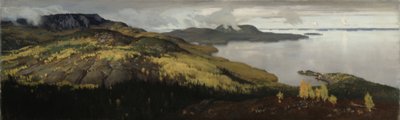 Höstlandskap vid sjön Pielisjärvi av Eero Järnefelt