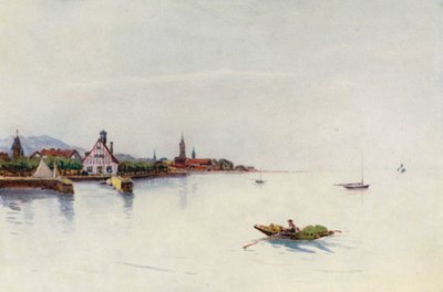 Rhen: Bregenz, Boden See, Konstanzsjön (färglitografi) av Effie Jardine